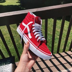 Red Sk8-Hi Vans 🍒